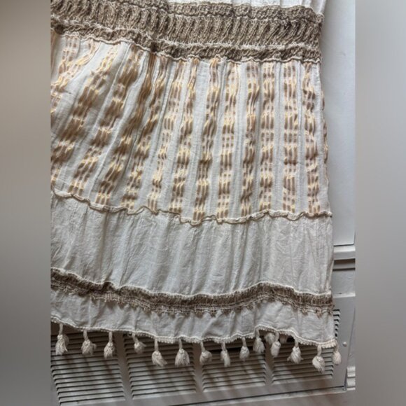 Me2Magic 100% Cotton Floral Eyelet Lace Embroidered Boho Hippie Maxi Dress Large - Picture 7 of 16